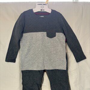 🆕 Lands' End boys 4 piece set, grey & burgundy, 3T - NWT